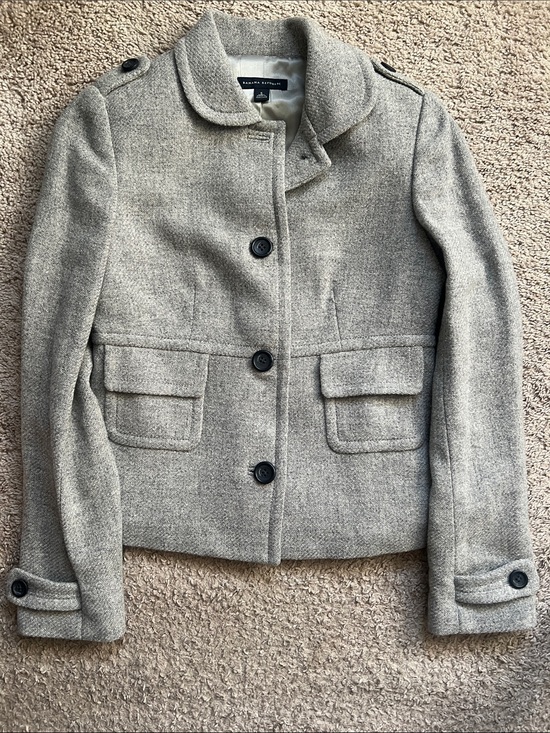 Banana Republic Jackets & Blazers - Banana Republic Light Gray Wool-Blend Pea Coat